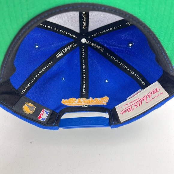 Golden State Warriors Mitchell & Ness NBA The City Blue Snapback Cap Hat - Picture 9 of 11